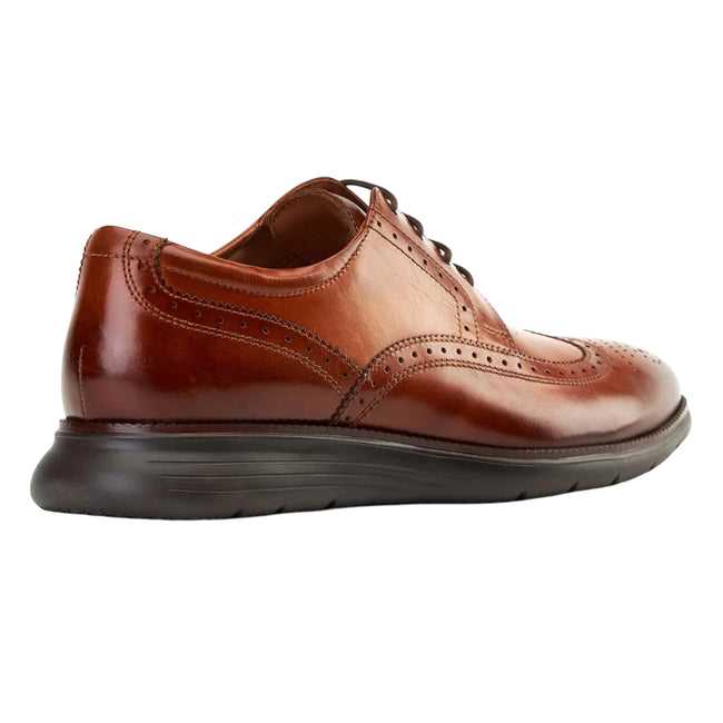 Tan - Back - Base London Mens Flight Leather Brogues