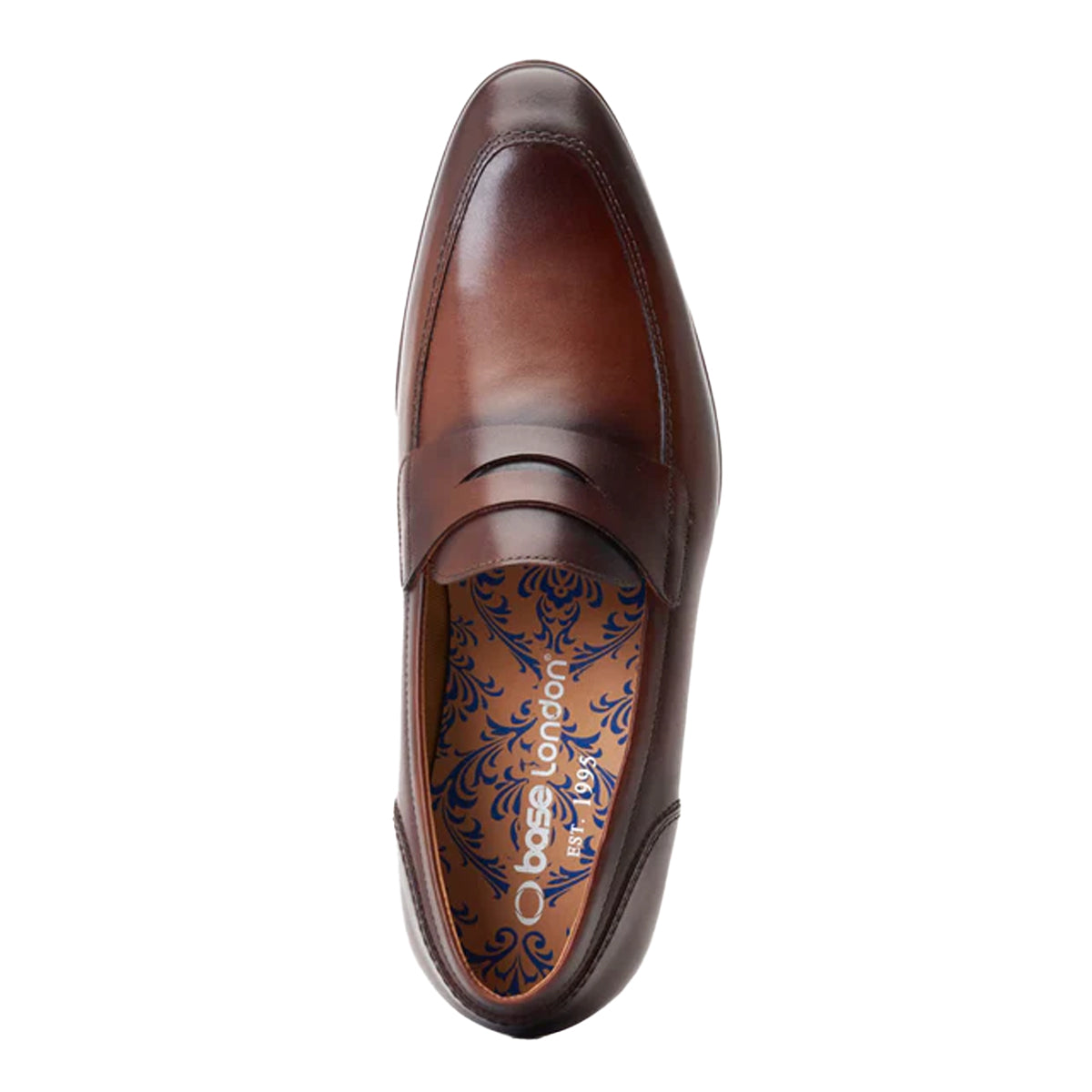 Burnt Brown - Lifestyle - Base London Mens Bruno Leather Penny Loafers