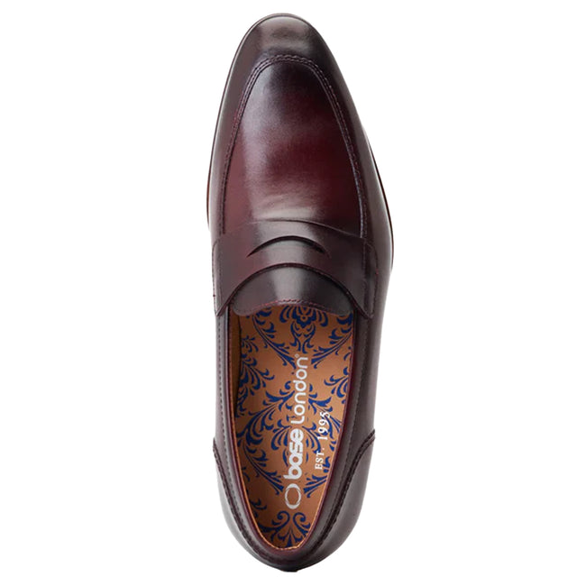 Bordo - Lifestyle - Base London Mens Bruno Leather Penny Loafers