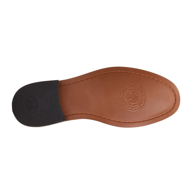 Burnt Tan - Side - Base London Mens Garfield Leather Penny Loafers
