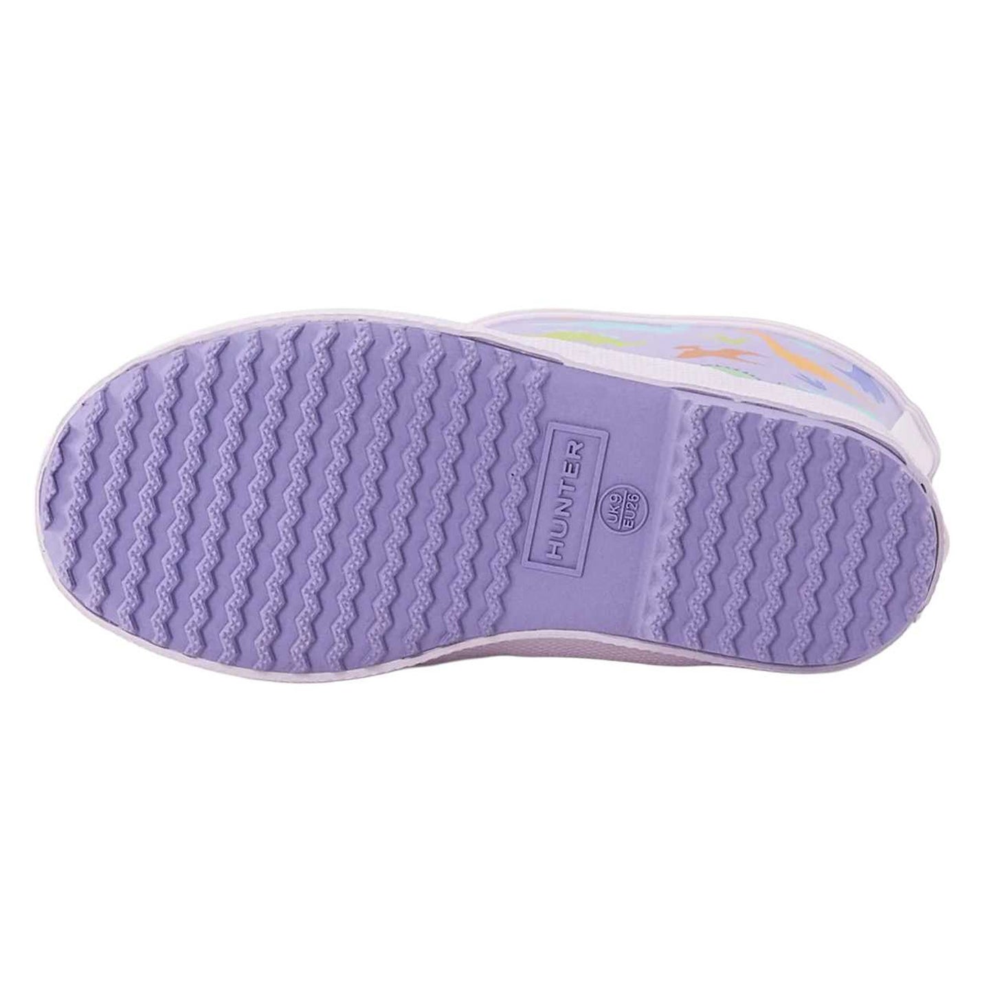 Purple - Pack Shot - Hunter Childrens-Kids Dinosaur Wellington Boots