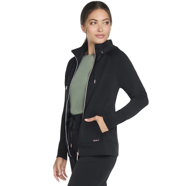 Black - Side - Skechers Womens-Ladies Skechluxe Elevate Hooded Jacket
