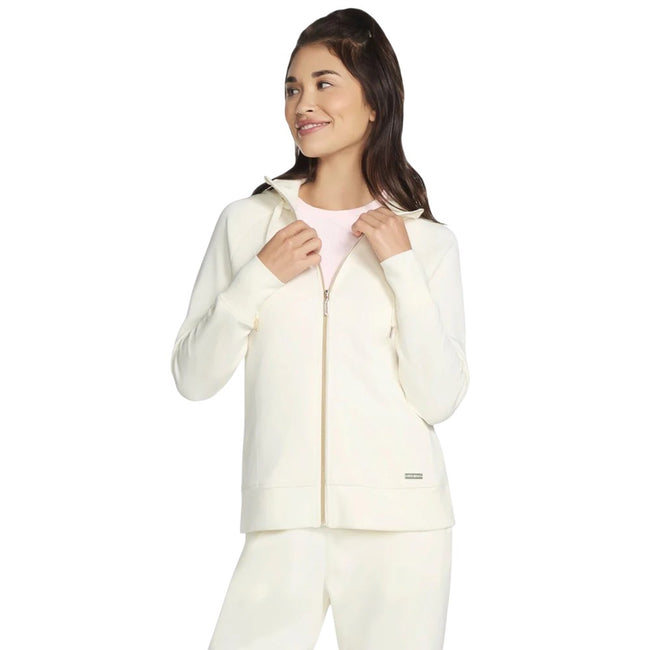 Off White - Front - Skechers Womens-Ladies Skechluxe Elevate Hooded Jacket