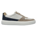 Sand-White - Side - Geox Mens U Deiven Leather Trainers