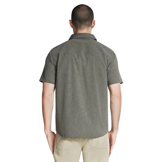 Olive-Grey - Back - Skechers Mens Go Walk Air Short-Sleeved Shirt
