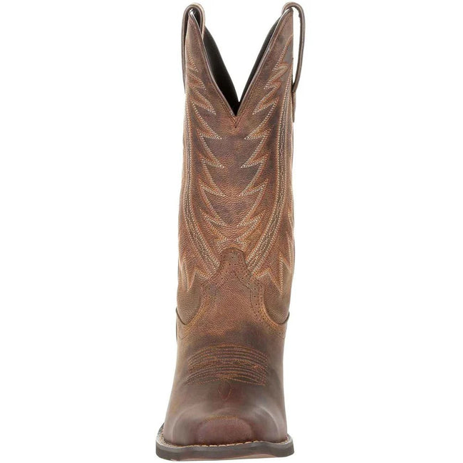 Distressed Sunset Brown - Close up - Durango Mens Rebel Frontier Full Grain Leather Cowboy Boots