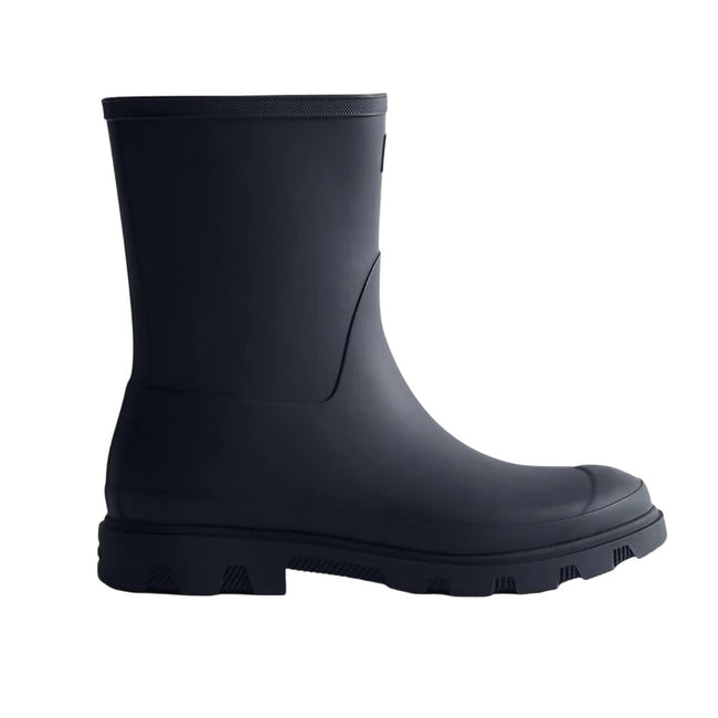 Navy - Side - Hunter Mens Downpour Short Wellington Boots
