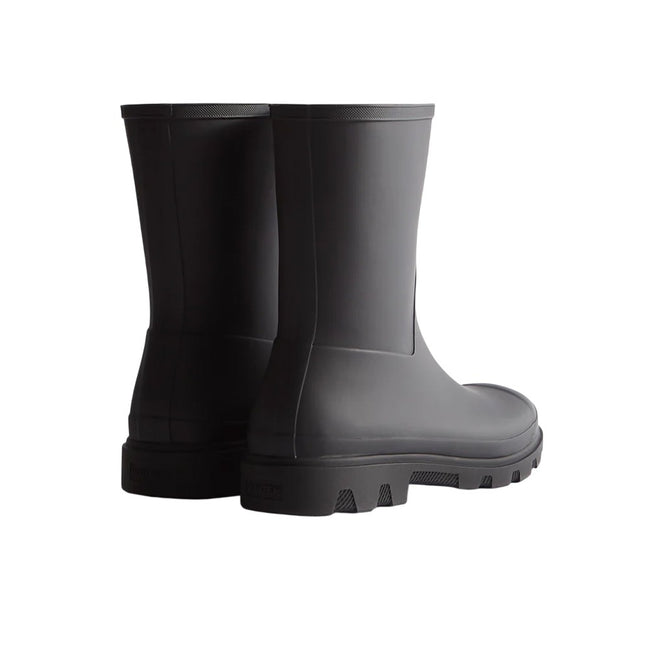 Black - Back - Hunter Mens Downpour Short Wellington Boots