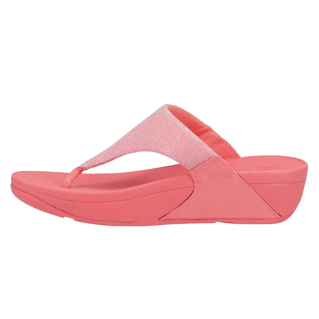 Rosy Coral - Back - FitFlop Womens-Ladies Lulu Shimmerlux Flip Flops