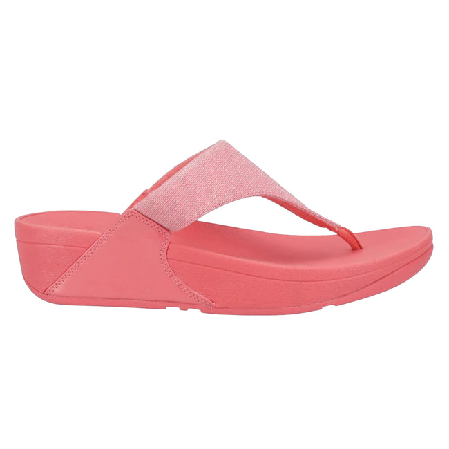 Rosy Coral - Side - FitFlop Womens-Ladies Lulu Shimmerlux Flip Flops