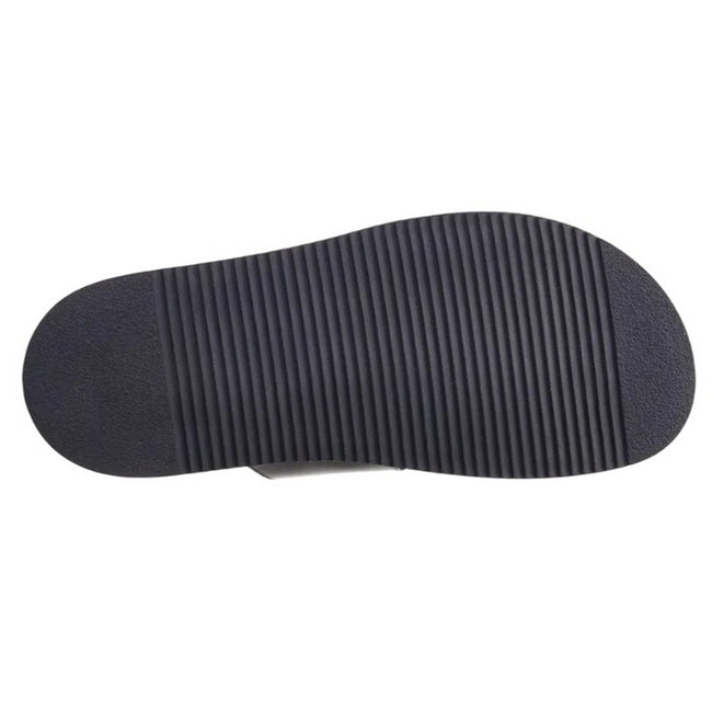 Black - Side - Base London Mens Maven Leather Sandals