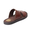 Burnt Brown - Back - Base London Mens Maven Leather Sandals