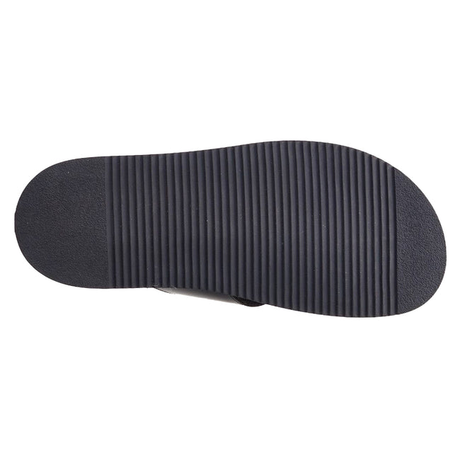Black - Pack Shot - Base London Mens Webb Leather Sliders