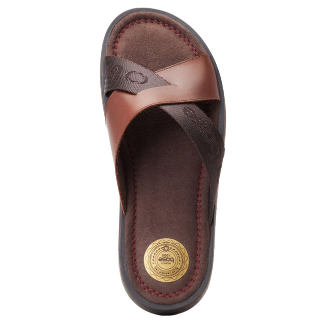 Burnt Brown - Lifestyle - Base London Mens Webb Leather Sliders
