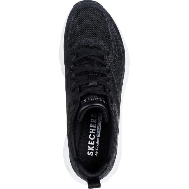 Black - Pack Shot - Skechers Womens-Ladies Tres Air Uno Glitter Trainers