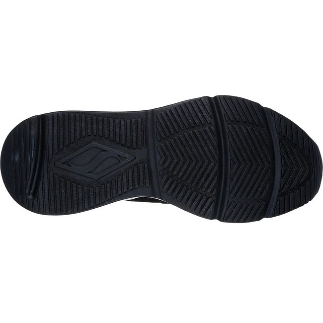 Black - Back - Skechers Womens-Ladies Tres Air Uno Glitter Trainers