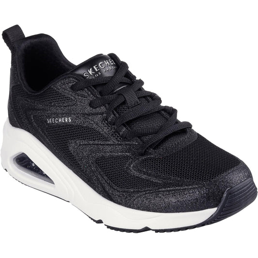 Black - Front - Skechers Womens-Ladies Tres Air Uno Glitter Trainers