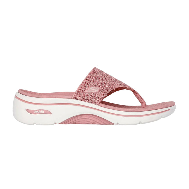 Rose - Side - Skechers Womens-Ladies Go Walk Arch Fit 2.0 Flip Flops