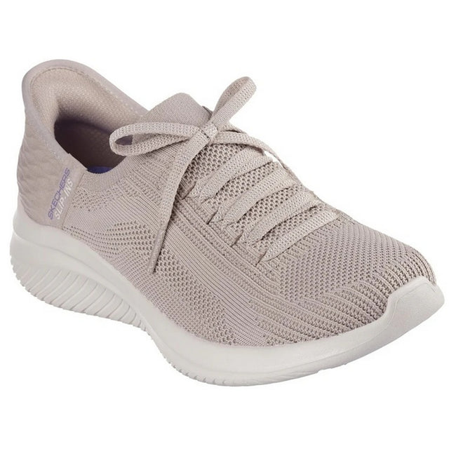 Taupe - Front - Skechers Womens-Ladies Ultra Flex 3.0 Brilliant Path Slip-In Trainers