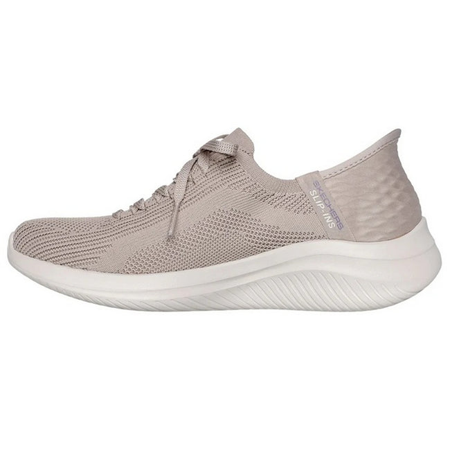 Taupe - Pack Shot - Skechers Womens-Ladies Ultra Flex 3.0 Brilliant Path Slip-In Trainers