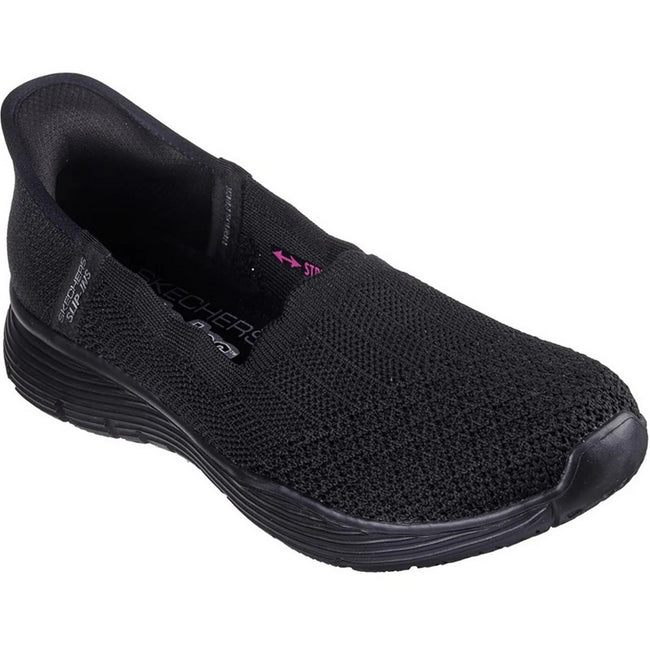 Black - Front - Skechers Womens-Ladies Seager Believe It Trainers