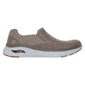 Taupe - Side - Skechers Mens Arch Fit Crosser Locke Trainers