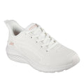 White - Front - Skechers Womens-Ladies Bobs Sport Squad Waves Trainers