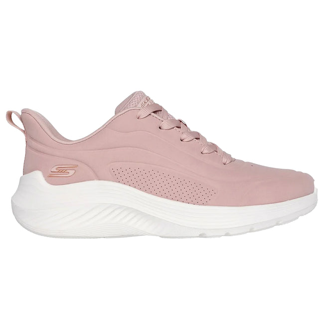 Blush - Side - Skechers Womens-Ladies Bobs Sport Squad Waves Trainers