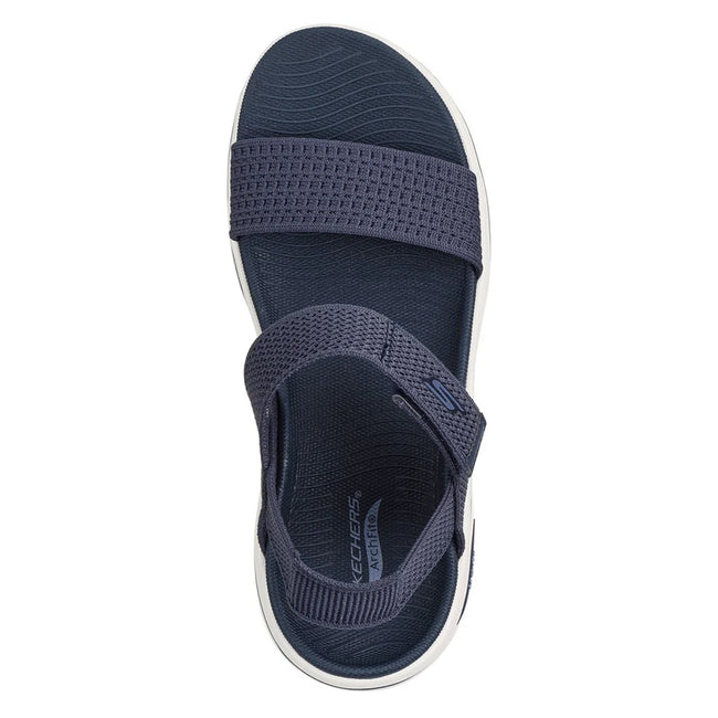 Navy - Pack Shot - Skechers Womens-Ladies Go Walk 2.0 Arch Fit Sandals