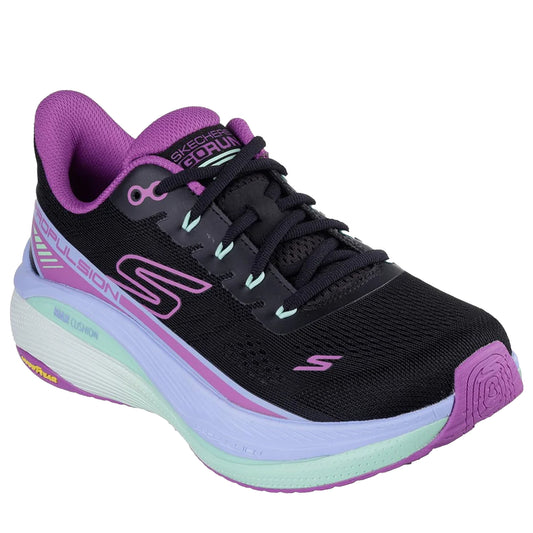 Black-Purple - Front - Skechers Womens-Ladies Max Cushioning Propulsion Trainers