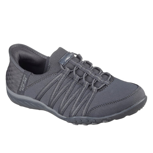 Charcoal - Front - Skechers Womens-Ladies Breathe Easy Roll With Me Trainers