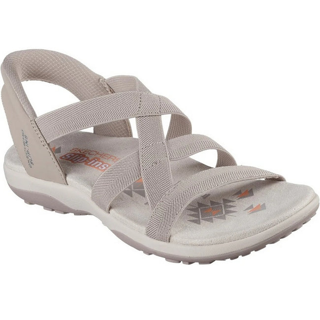 Taupe - Front - Skechers Womens-Ladies Reggae Stretch Flex Slim Sandals
