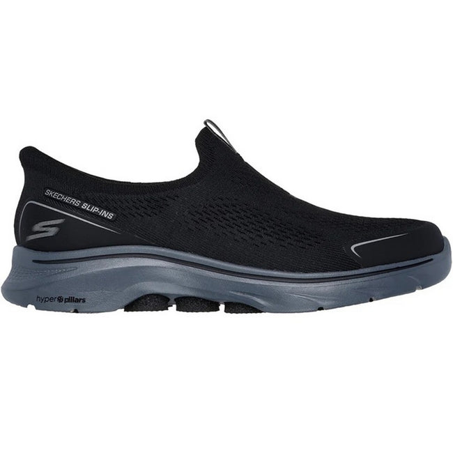 Black-Charcoal - Back - Skechers Mens Go Walk 7 Easy On Evolution Trainers