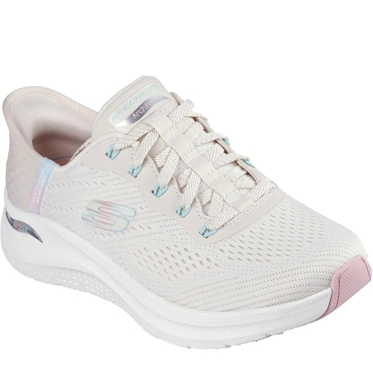 Natural-Pink - Front - Skechers Womens-Ladies Arch Fit 2.0 - Easy Chic Trainers
