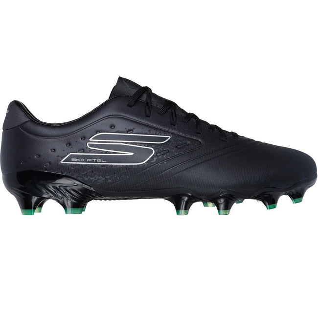 Black-Silver - Side - Skechers Mens Razor 1.5 Academy Firm Ground Football Boots