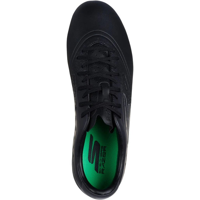 Black-Silver - Pack Shot - Skechers Mens Razor 1.5 Academy Firm Ground Football Boots