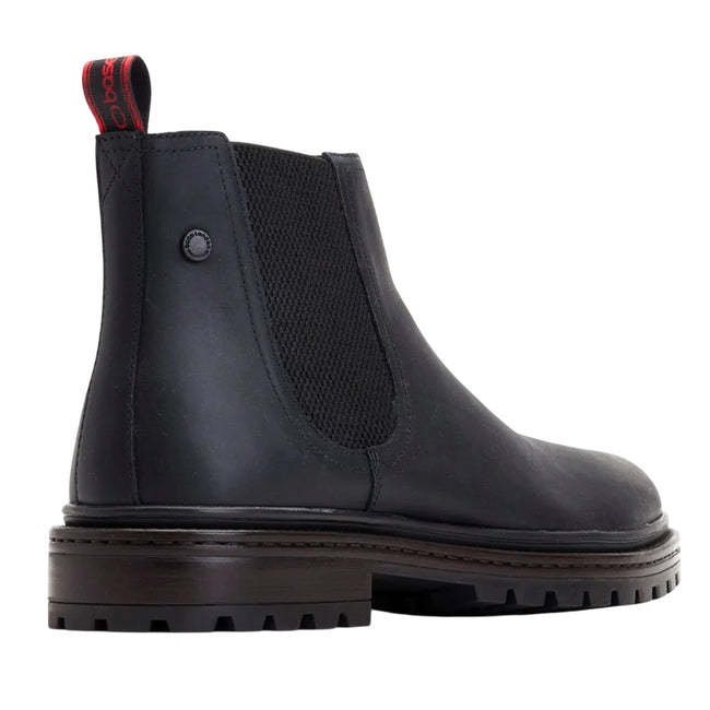Black - Back - Base London Mens Walsh Leather Chelsea Boots