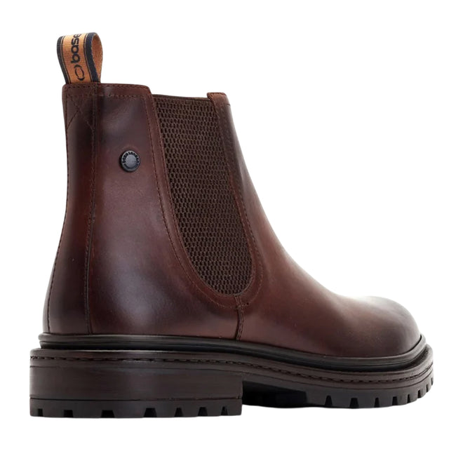 Brown - Back - Base London Mens Walsh Leather Chelsea Boots