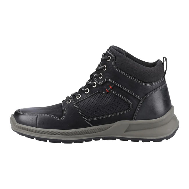 Black - Side - Hush Puppies Mens Arnie Leather Ankle Boots