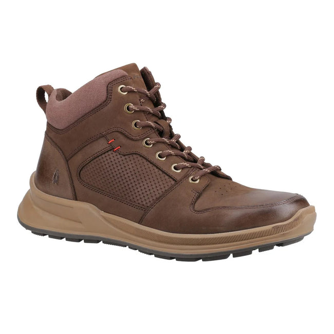 Brown - Front - Hush Puppies Mens Arnie Leather Ankle Boots