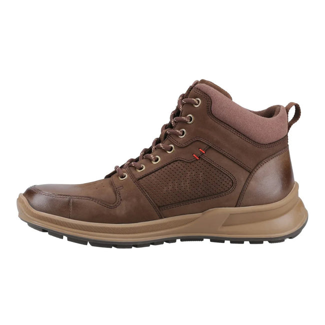 Brown - Side - Hush Puppies Mens Arnie Leather Ankle Boots