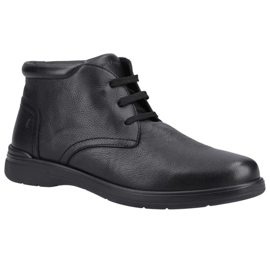 Black - Front - Hush Puppies Mens Malcolm Leather Chukka Boots