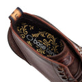 Brown - Close up - Base London Mens Dettori Grain Leather Work Boots