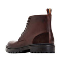 Brown - Back - Base London Mens Dettori Grain Leather Work Boots
