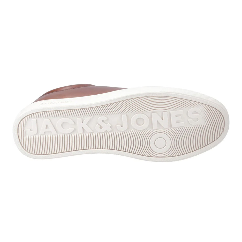 Cognac - Pack Shot - Jack And Jones Mens Galaxy Leather Trainers