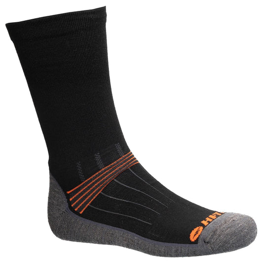 Black-Orange - Front - Hi-Tec Unisex Adult Altitude Trek Merino Wool Socks (Pack of 3)