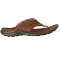 Nut Brown - Side - Josef Seibel Mens Logan 25 Leather Flip Flops