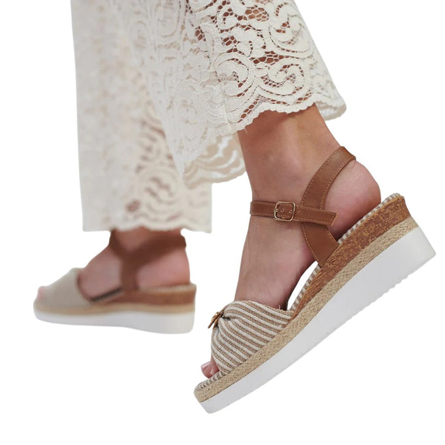 Beige - Pack Shot - Josef Seibel Womens-Ladies Espi 01 Sandals