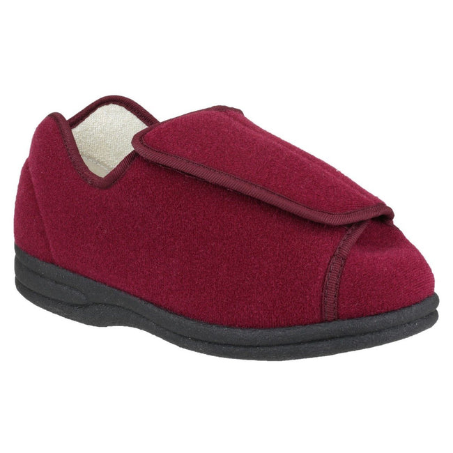 Wine - Front - Mirak Fife Touch Fastening Ladies Slipper - Classic Womens Slippers