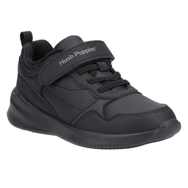 Black - Front - Hush Puppies Boys Marling School Shoes